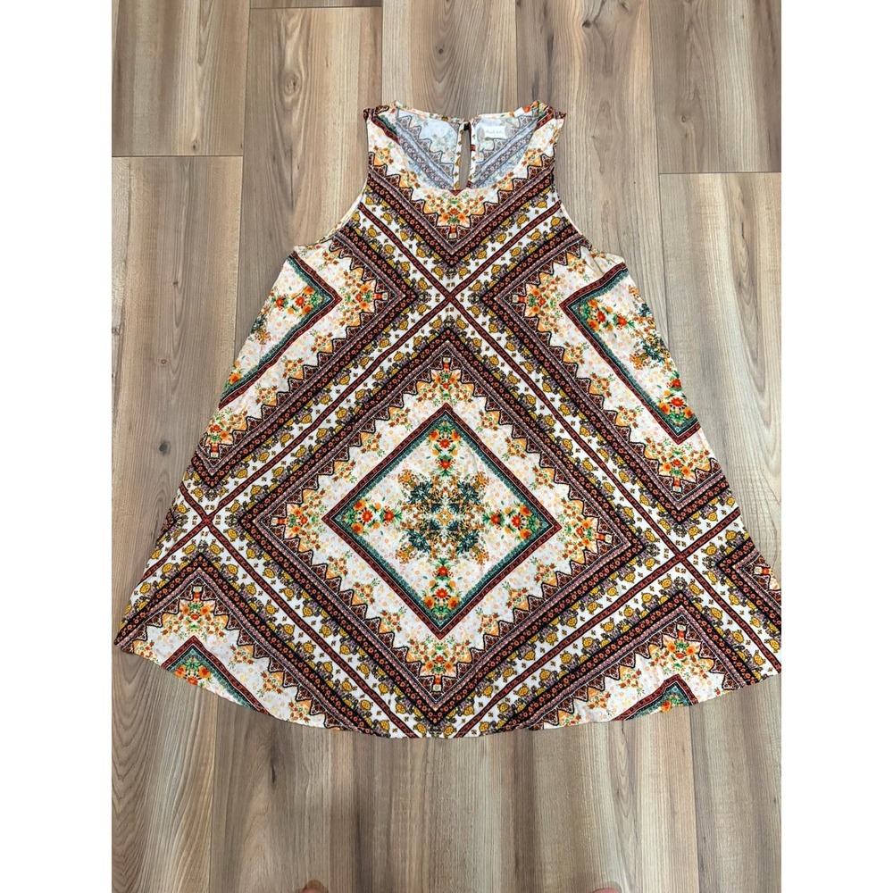 Altar'd State Tunic Sleeveless Blouse Shirt Boho Women's Large Brown Keyhole